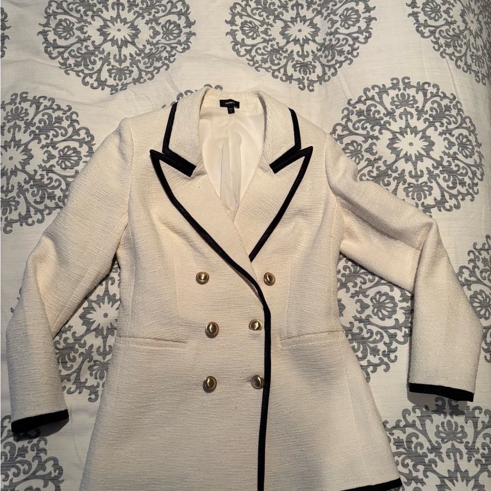 White Blazer with Black Trim